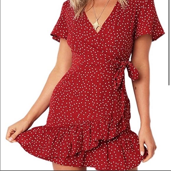 relipop Dresses & Skirts - Relipop Red Polka Dot Wrap Dress, XXL